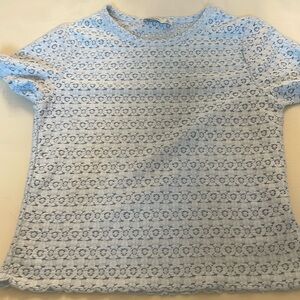 Hollister light blue crocheted top